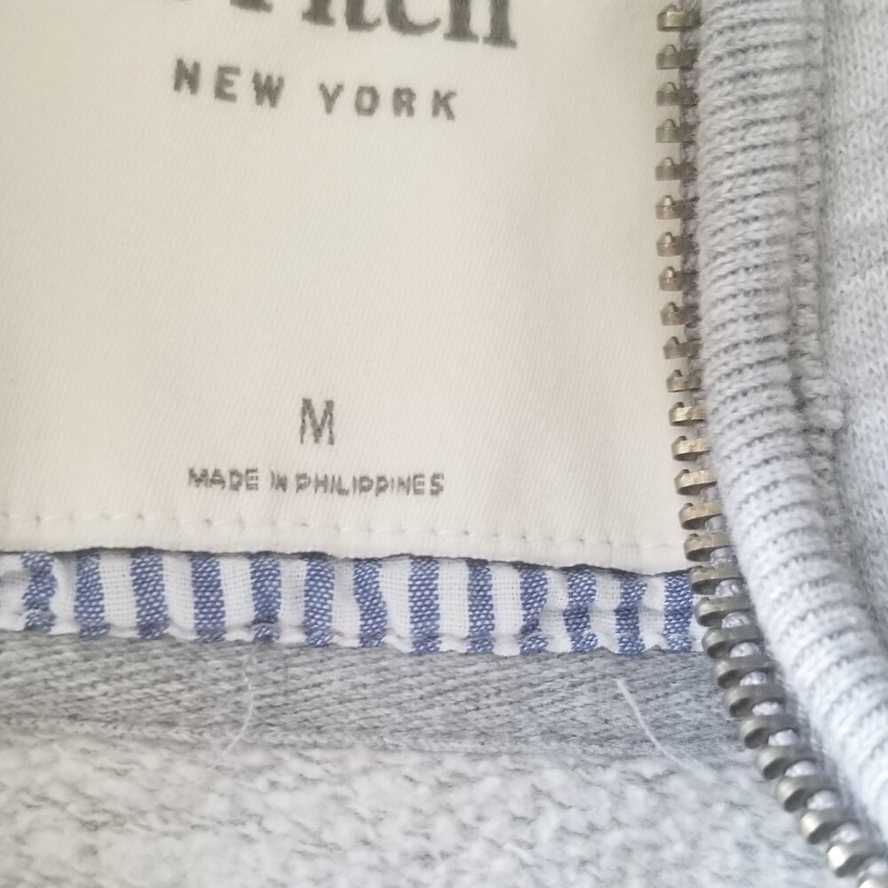 ABERCROMBIE HEATHER GRAY ZIP HOODIE SWEATSHIRT SIZE M - Picture 3 of 7